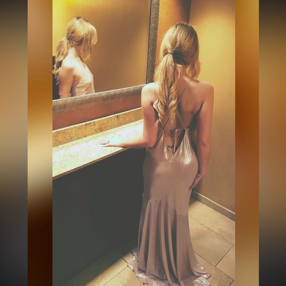 Evening Gown/Prom Dress in Shimmering Rose Gold